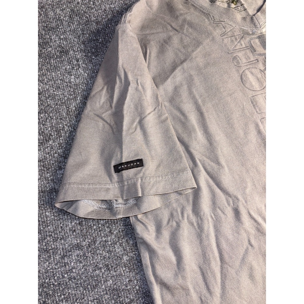 Sean John Tee Shirt Men XL Brown 100% Cotton Orignal Fit Short Sleeve Rib V Neck - Picture 5 of 7